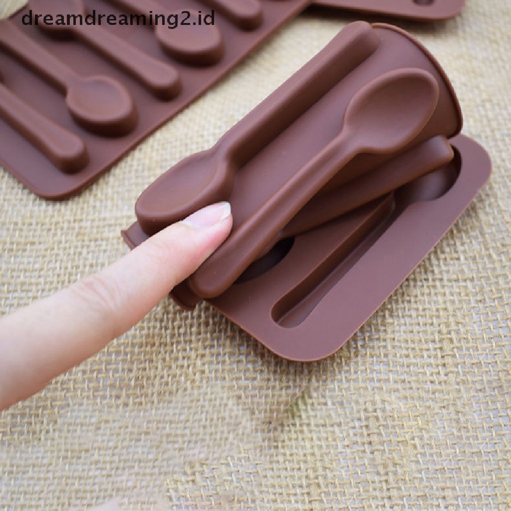 (LIKE) Cetakan Sabun / Cokelat 3D Bentuk Sendok 6 Lubang Bahan Silikon