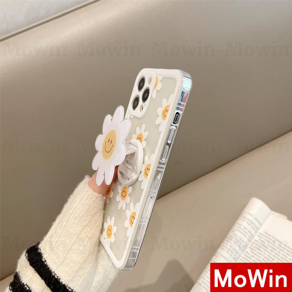 Mowin - Casing Silikon Compatible for Iphone 12 Pro Max Pro 8 12 X Max Se2020 7 + Xs Max 11 8 + Motif Bunga Daisy