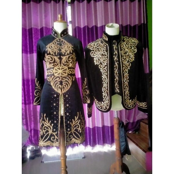 couple kebaya pengantin muslim pendek