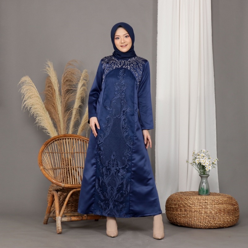 Gamis Brukat Tutu Tile Seragam Pesta Tile Premium Anggraeni 9308 detail mote