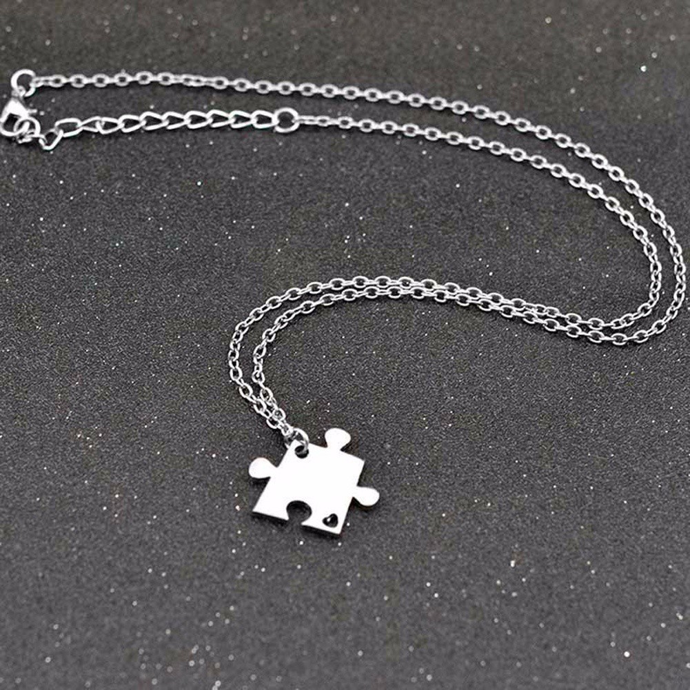 Creative Women Fashion Four Puzzle Necklace Pendant Necklace Jewelry Accessories