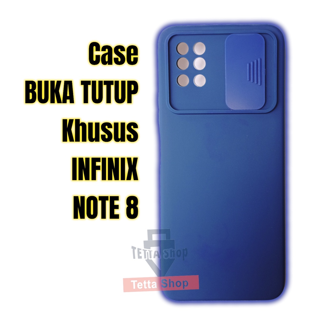 Case Infinix Note 8 | Silikon Pelindung Kamera Desain Fleksibel Anti Gores Pada Kamera | Buka Tutup