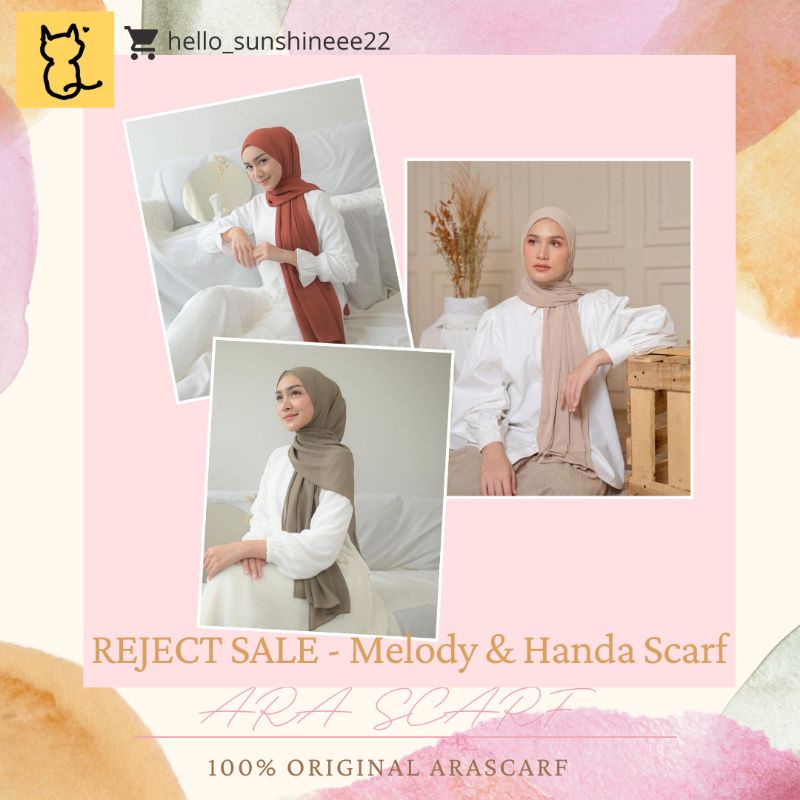 [READY STOCK] ARASCARF - Melody scarf & Handa Scarf REJECT + FREE Masker Hijab 2 pcs