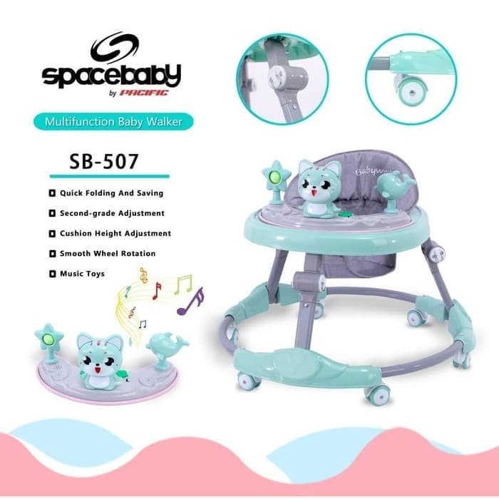 Kargo Baby Walker Kereta Dorong Bayi Balita Anak Spacebaby SB507 Roda 6 BY PACIFIC-3