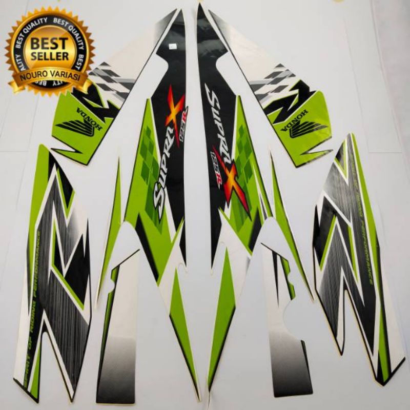 STRIPING STICKER SUPRA X 125 TAHUN 2010 HIJAU STRIPING SUPRA X 2010 HIJAU