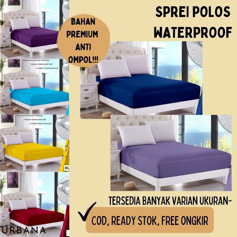 Sprei Waterproof Anti Air Ompol Polos Bahan Katun Bahan Premium Berkualitas All Varian Part 2