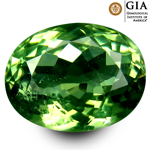 GIA Certified VVS Oval 7.4x5.9mm 1.36ct Natural Unheated Yellowish Green Chrysoberyl CB101