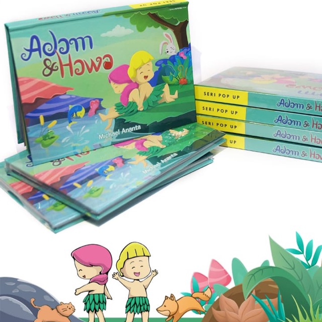 Buku cerita alkitab pop up Adam dan Hawa