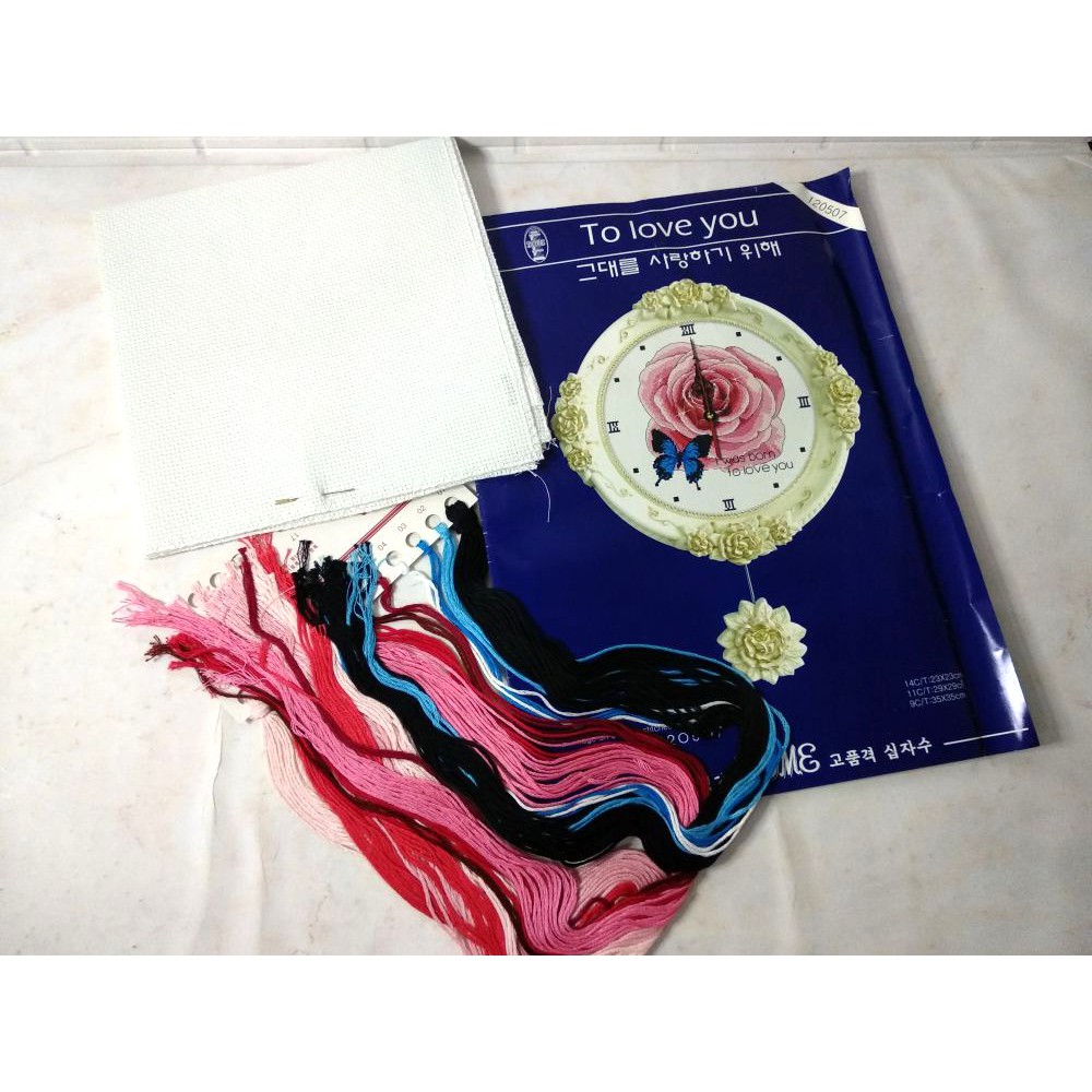 Paket DIY Craft Sulam Kristik DOME 120507 Bunga Flower Mawar Rose Butterfly Kupu