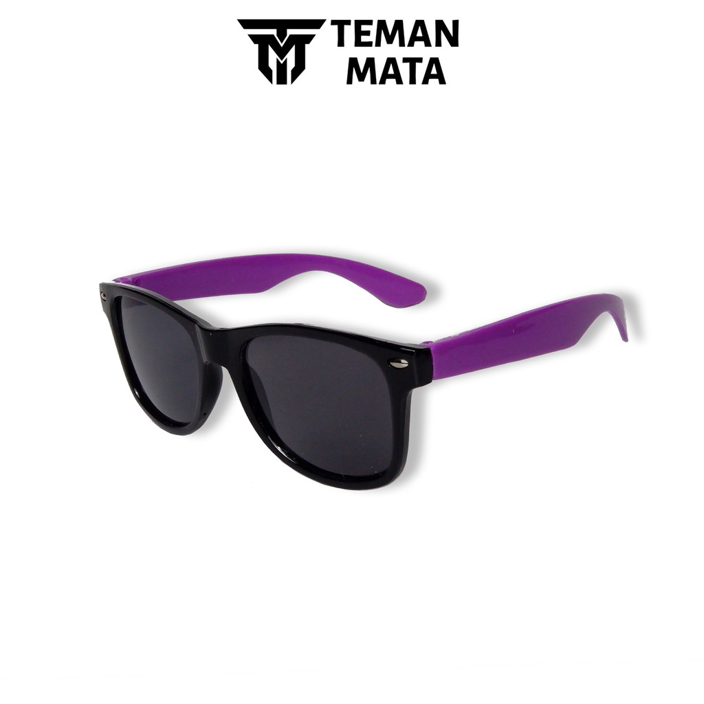 Kaca Mata Anak New Trend Fashion Anak Kotak Gaya Anti Uv400-Hitam Frame Ungu