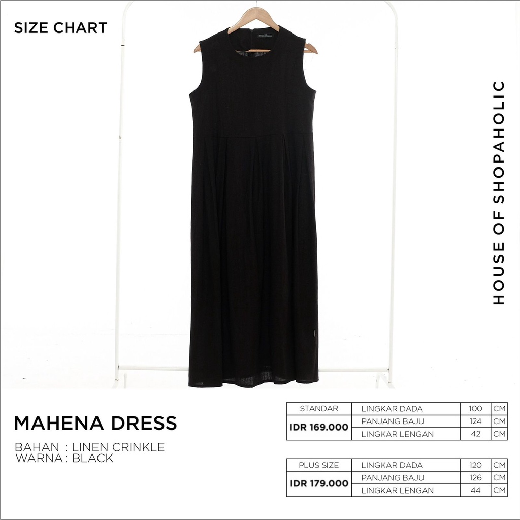 Hosofshopaholic - MAHENA DRESS - Pakaian Wanita - Dress - Casual Dress - Sleeveless Dress - Maxi Dress - Dress Linen - Lentera Collection - Allsize-BLACK