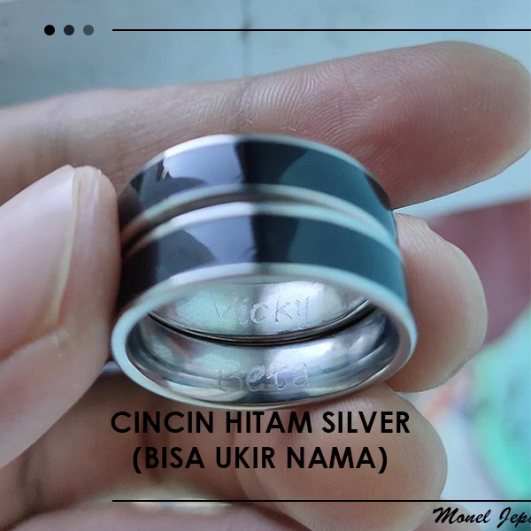 CINCIN COUPLE HITAM LIST UKIR NAMA HARGA TERJANGKAU