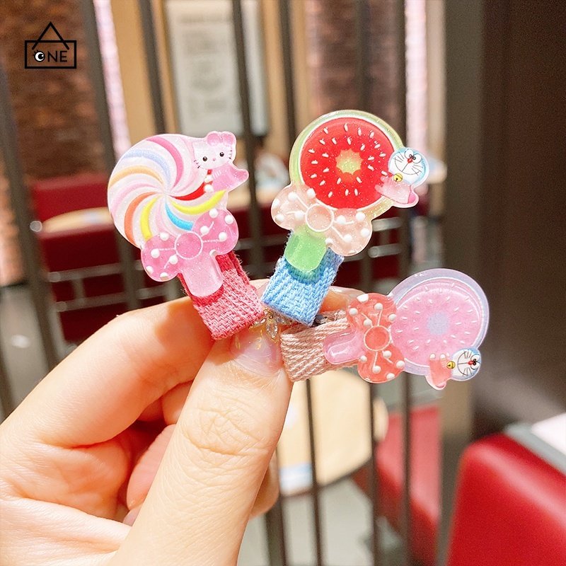 COD❤10Pcs Jepitan Rambut Anak Jepit Rambut Korea Kids Unicorn Candy Fruit Hair Clips A one