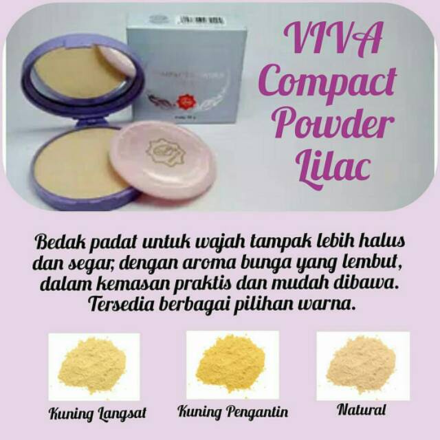 Viva Compact Powder Lilac 19g Bedak Padat BPOM HALAL (KIM)