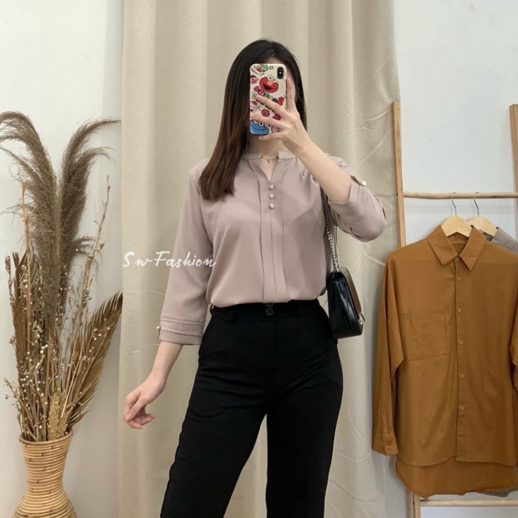 Blouse Crinckle premium - Bella blouse Oversize crinckle - Blouse Wanita - Atasan Wanita