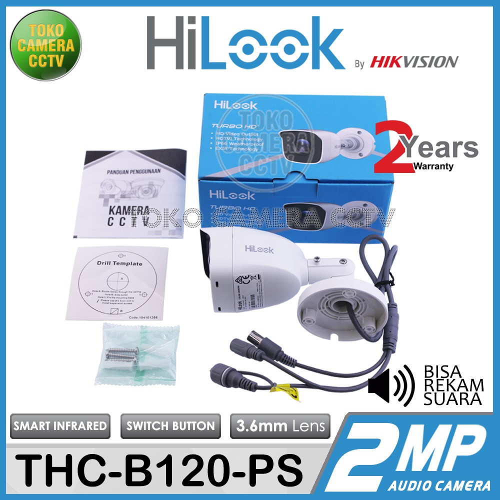 KAMERA CCTV OUTDOOR HiLook THC-B120-PS 2MP MIC AUDIO