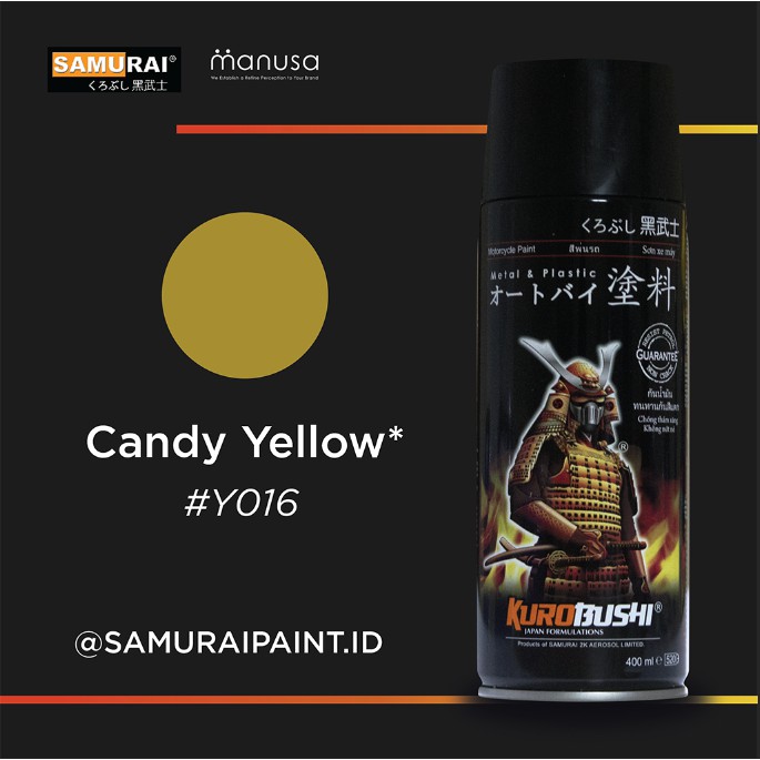 Samurai Paint Candy Yellow Yamaha # Y016 Cat Aerosol Kualitas Kompresor samurai paint sumatra