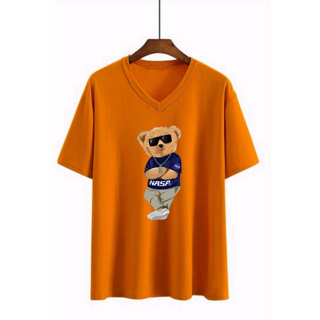 Kaos wanita motif DISTRO Vneck JUMBO fit to XXL Atasan wanita kaos big size kaos JUMBO (1)