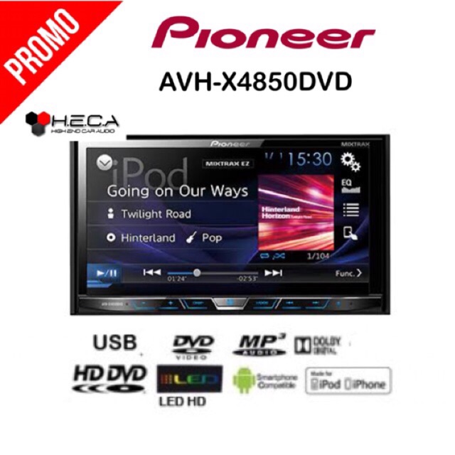 Pioneer AVH-X4850DVD Tape Mobil AVHX4850DVD Double Din AVH X4850 DVD Head Unit AVH X4850DVD Audio