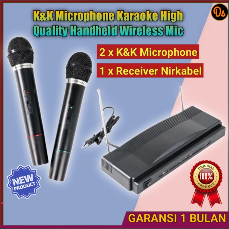 K&K Microphone Karaoke High Quality Handheld Wireless Mic - WM-306 7RSKBVBK