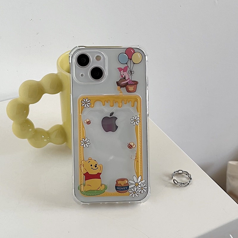 Soft Case Transparan Desain Winnie the Pooh Untuk iPhone 12 13 Pro Max 11 X XR XSMAX