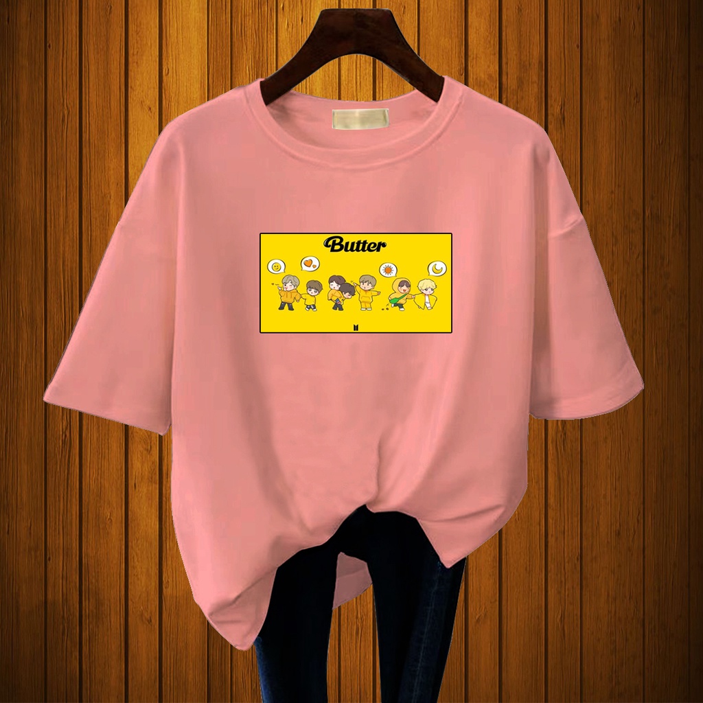 CALVIERO SHOP - BAJU KAOS ATASAN WANITA PRINT CARTOON BUTTER