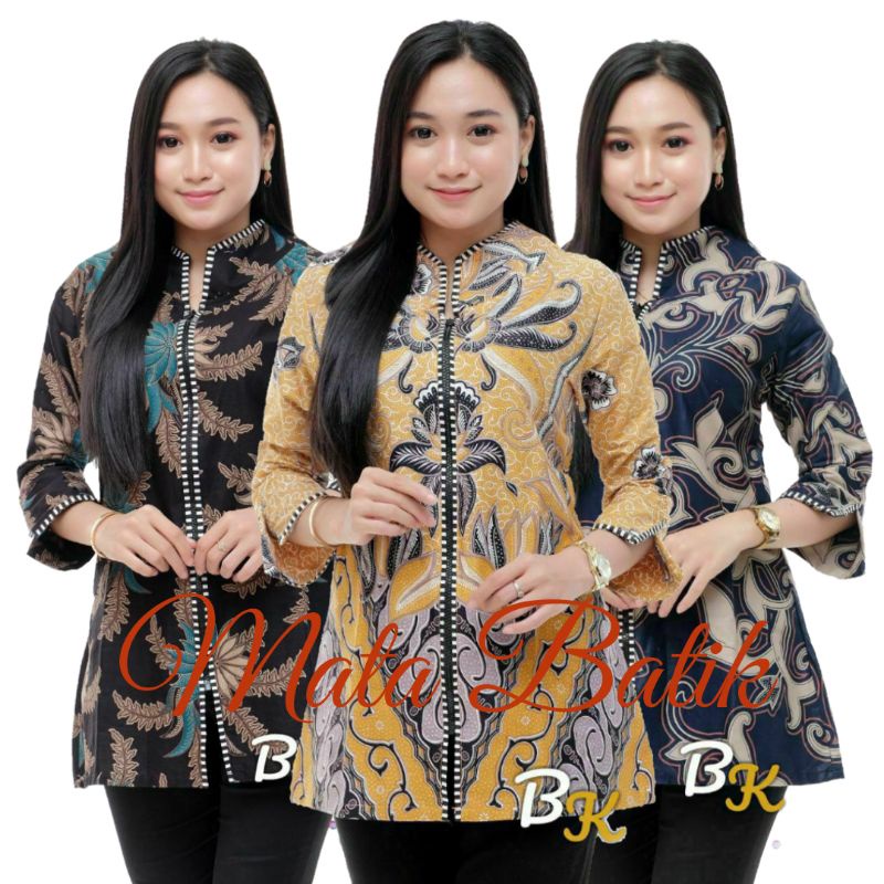 Batik Dolby Dolbi Dobby Doby Tenun Sutra Tulis Katun ATBM Baron ATASAN BATIK WANITA sogan SRG308