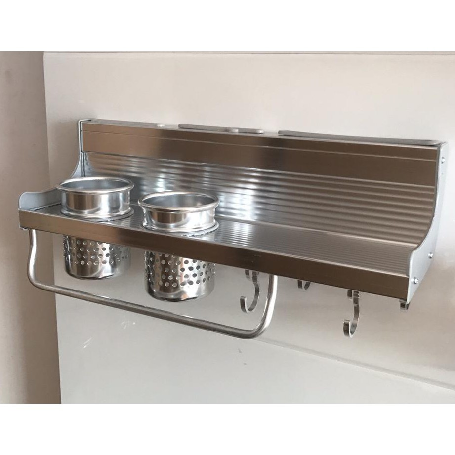 SHENAR RAK DAPUR DINDING ALUMINIUM/ RAK GANTUNG TEMPAT BUMBU DAPUR / RAK DINDING DAPUR SERBAGUNA