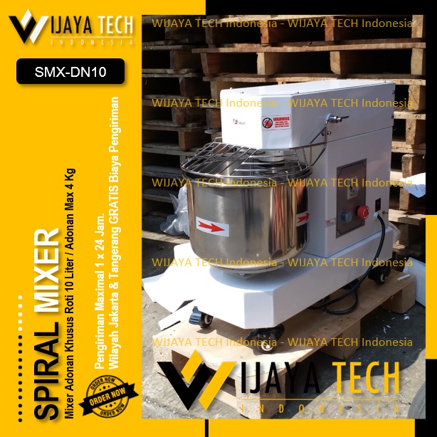 Spiral Mixer 10 Liter FOMAC SMX-DN10 Mixer Adonan Roti Mie 10L SMX - DN10 Dough Mixer 10 L