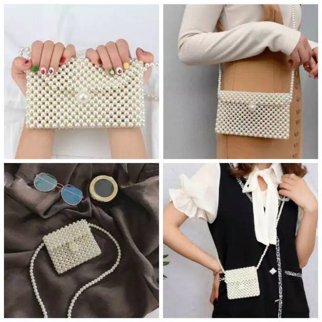 tas selempang mutiara handmade 100%