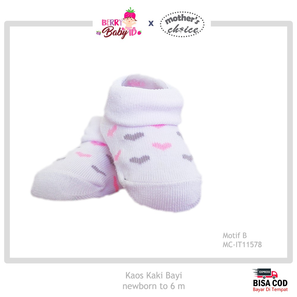 Mother's Choice Kaos Kaki Bayi Infant Baby Socks 0-6m SNI MCH016 Berry Mart