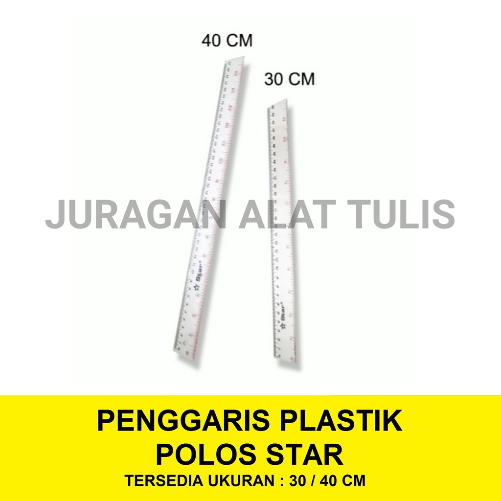 

PENGGARIS POLOS PLASTIK / MIKA STAR 30 CM / 40 CM