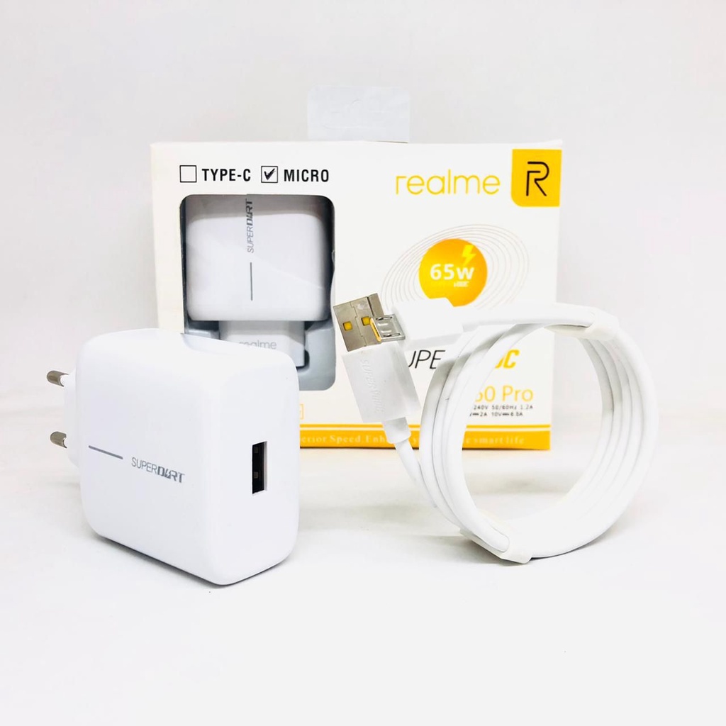 Charger Realme X3Pro/X60Pro Micro TypeC Super Fast Charger Resmi Indonesia