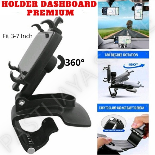 Holder Hp Mobil Jepit Dashboard Original 360 Derajat Car Phone Bracket Holder Multifungsi