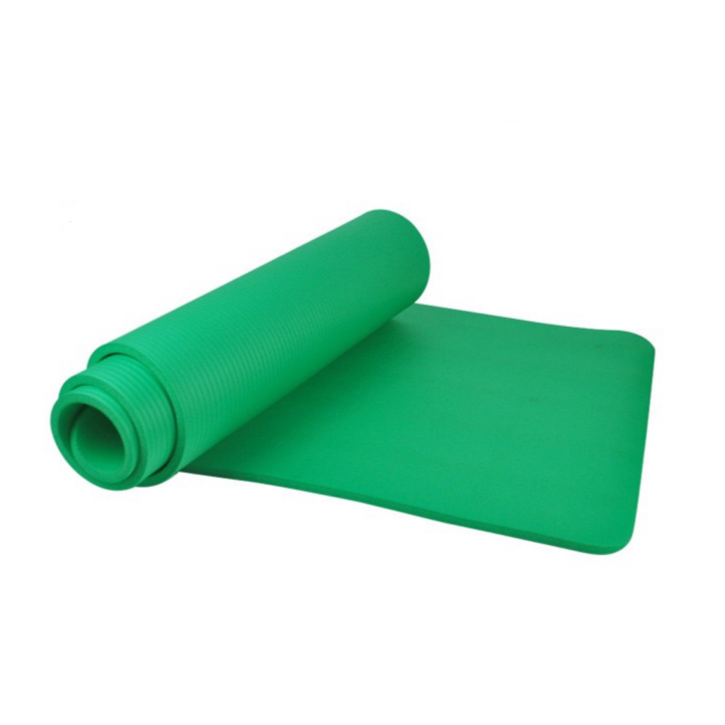 MIISOO NBR Matras Yoga Mat 10mm gym Karpet Senam Yogamat Anti Slip-NBR HIJAU 8mm