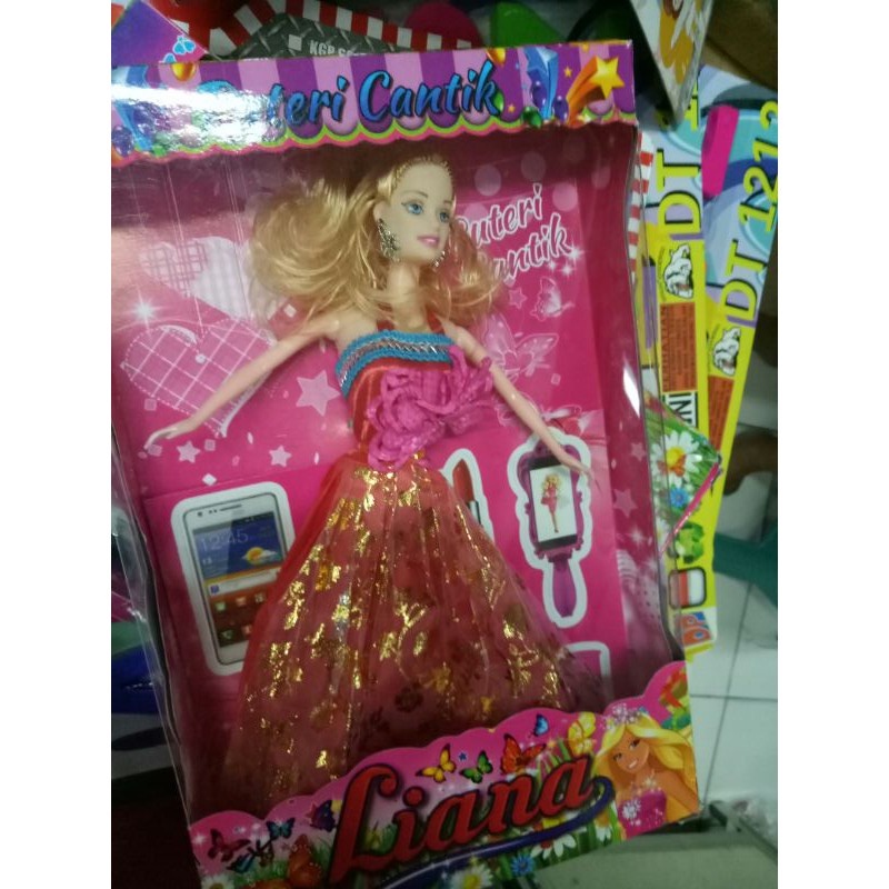 boneka barbie putri cantik liana, kemasan kotak mika