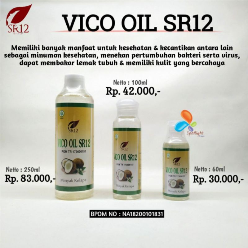 Minyak Kelapa Murni Sr12 VICO Oil  Isi 250 ml