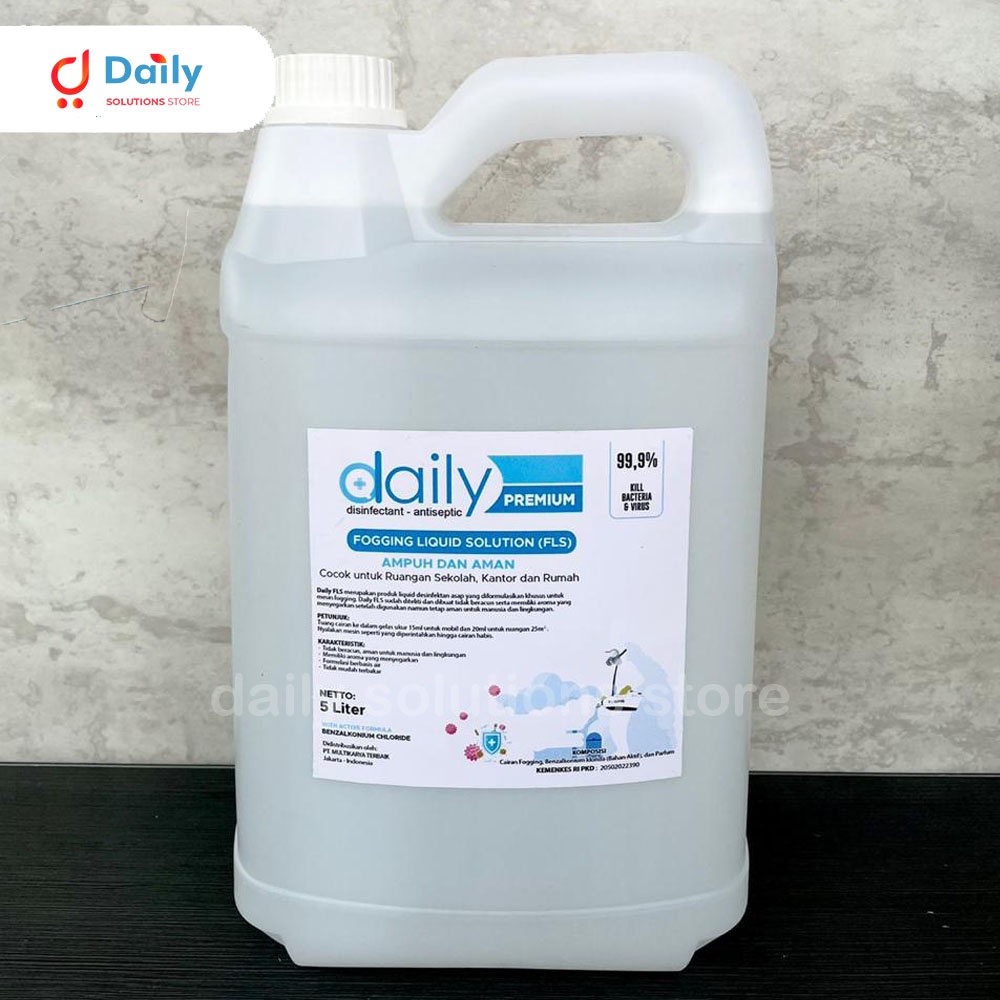 DESINFEKTAN FOGGING DAILY PREMIUM FOGGING LIQUID SOLUTIONS (FLS) 5 LITER KHUSUS MESIN FOGGING ASAP