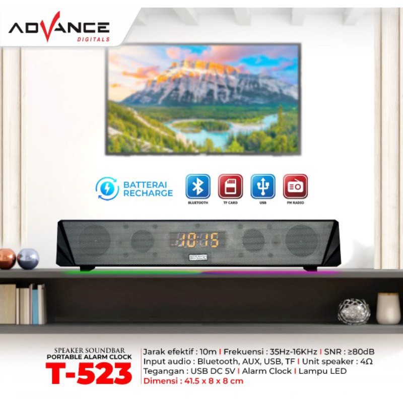 Advance Speaker Soundbar Portable Bluetooth T-523
