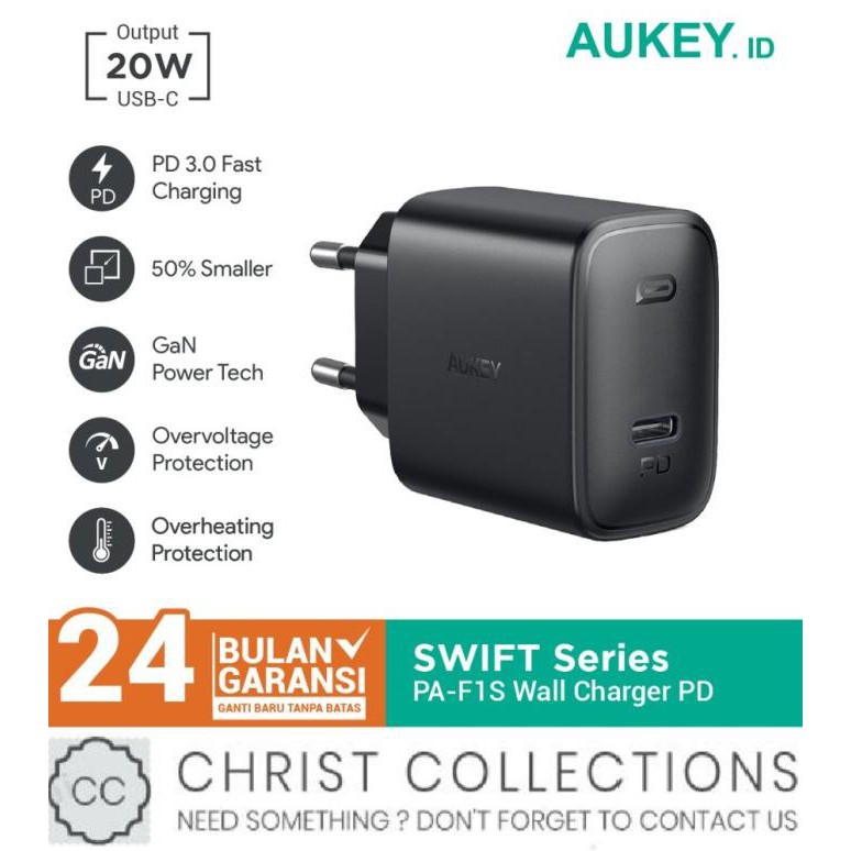 PROMO MURAH AUKEY KEPALA CHARGER 20W FAST CHARGE PORT TYPE C IPHONE 12 &amp; ANDROID | Charger Handphone