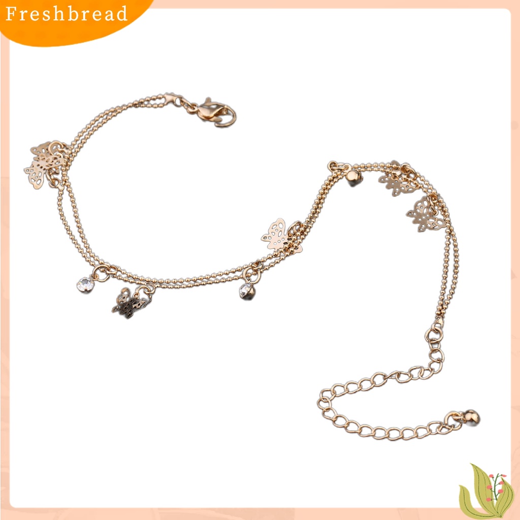 Terlaris Bracelets Butterfly Pendant All-Match Alloy Double-Layer Anklet for Office