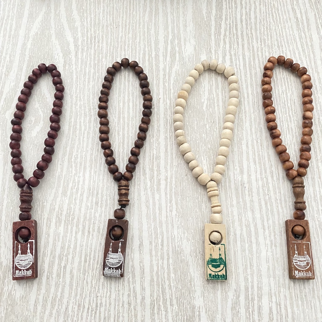 Tasbih Kayu 33 Butir Souvenir Haji Umroh Hajatan Handmade