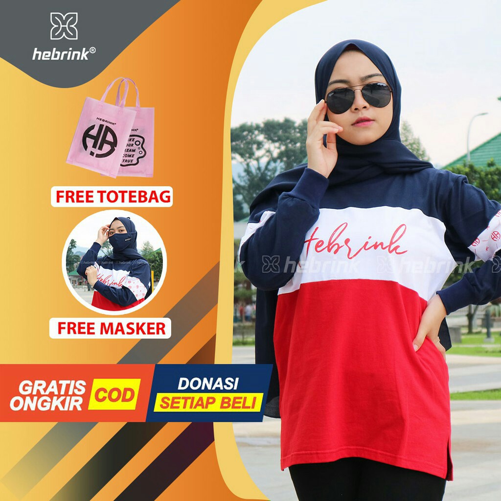 ❤BELI 1 GRATIS 2❤ Sweatshirt Hebrink HB22 Original - Kaos Wanita Lengan Panjang - Tshirt Hijaber