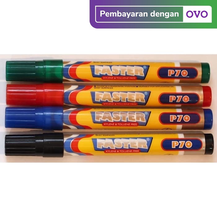 

Produk Eksklusif Faster P70 Permanent Marker isi 4 pcs - black, blue , red and green Eksklusif