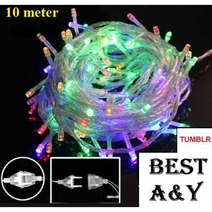 Lampu LED TWINKLE LIGHT tumblr natal TUMBLER 10M hias unik agustus panjang 10 Meter