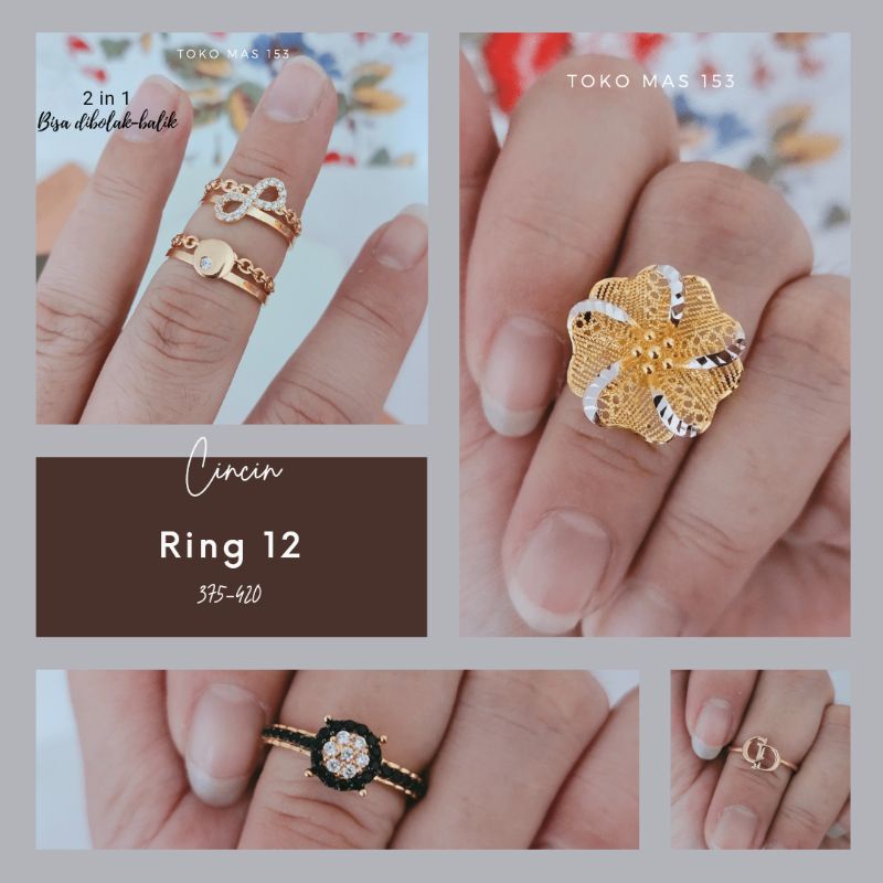 Jual Wajib Tanya Stok Realpic Cincin Emas Asli Kadar Ring