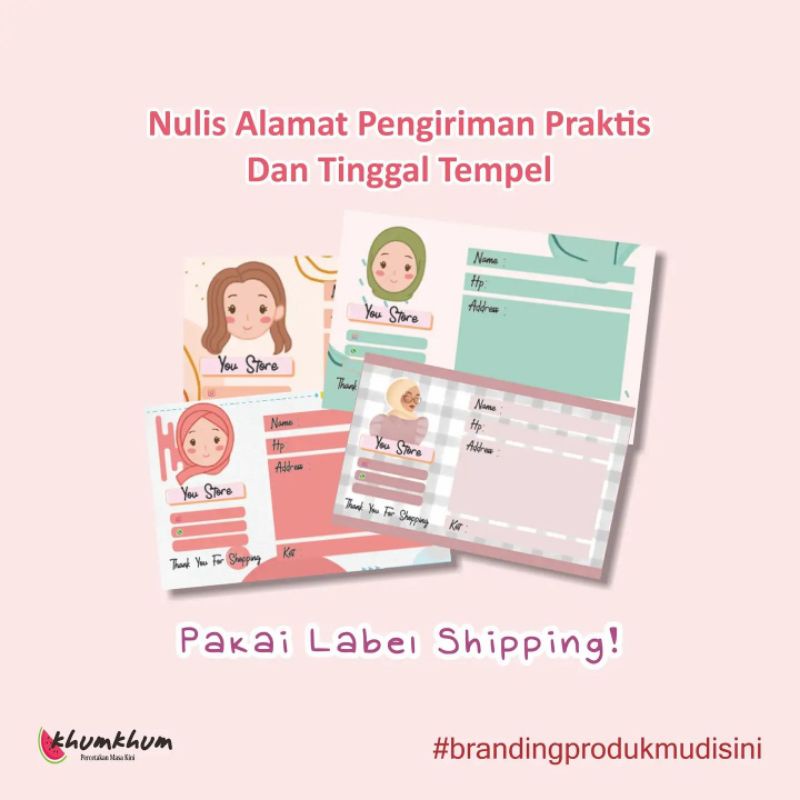 

stiker oengiriman 10x7 dan thankyoucard 9x6cm