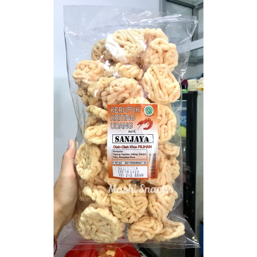 

Kerupuk Keriting Bangka / Kerupuk Bangka Bantet Sanjaya / Kerupuk Udang Bangka Bulat Kecil Udang Cap Sanjaya / Moshi Snacks