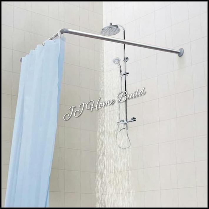  TIANG  CURTAIN TIRAI  KAMAR  MANDI  U L LURUS 3 PIPA 