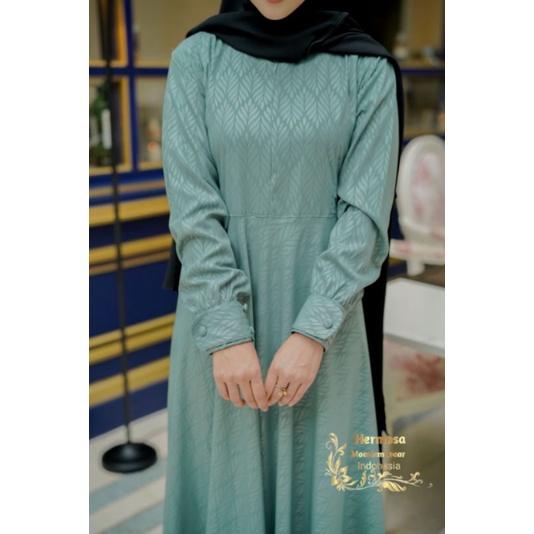 GAMIS EMBOS motif padi (hijau wardah)